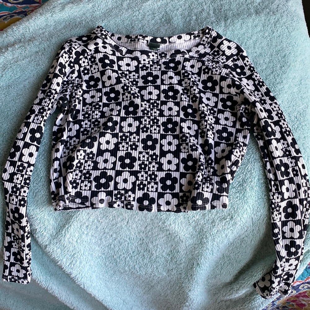 Groovy B&W Crop Top